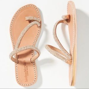Laid Back London Silver Beaded Sandals